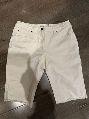 Armani Collezioni White Denim Bermuda Shorts
